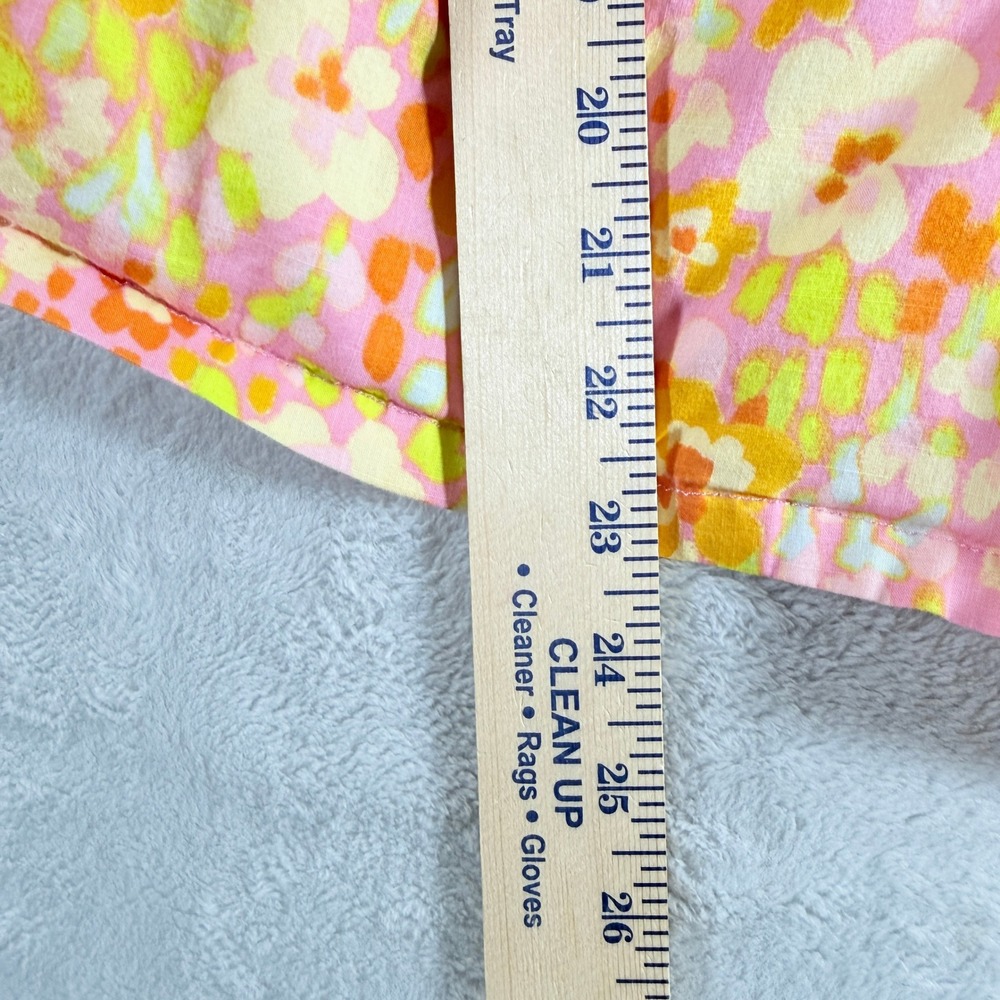 EttaVee Girls Vibrant Floral Ruffle Cross Back Romper‎ Size 8 Pink Orange Yellow - Picture 3 of 10